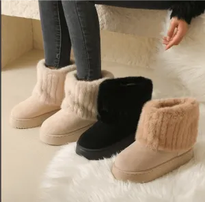 Women's Luxurious Fur-Lined Winter Boots