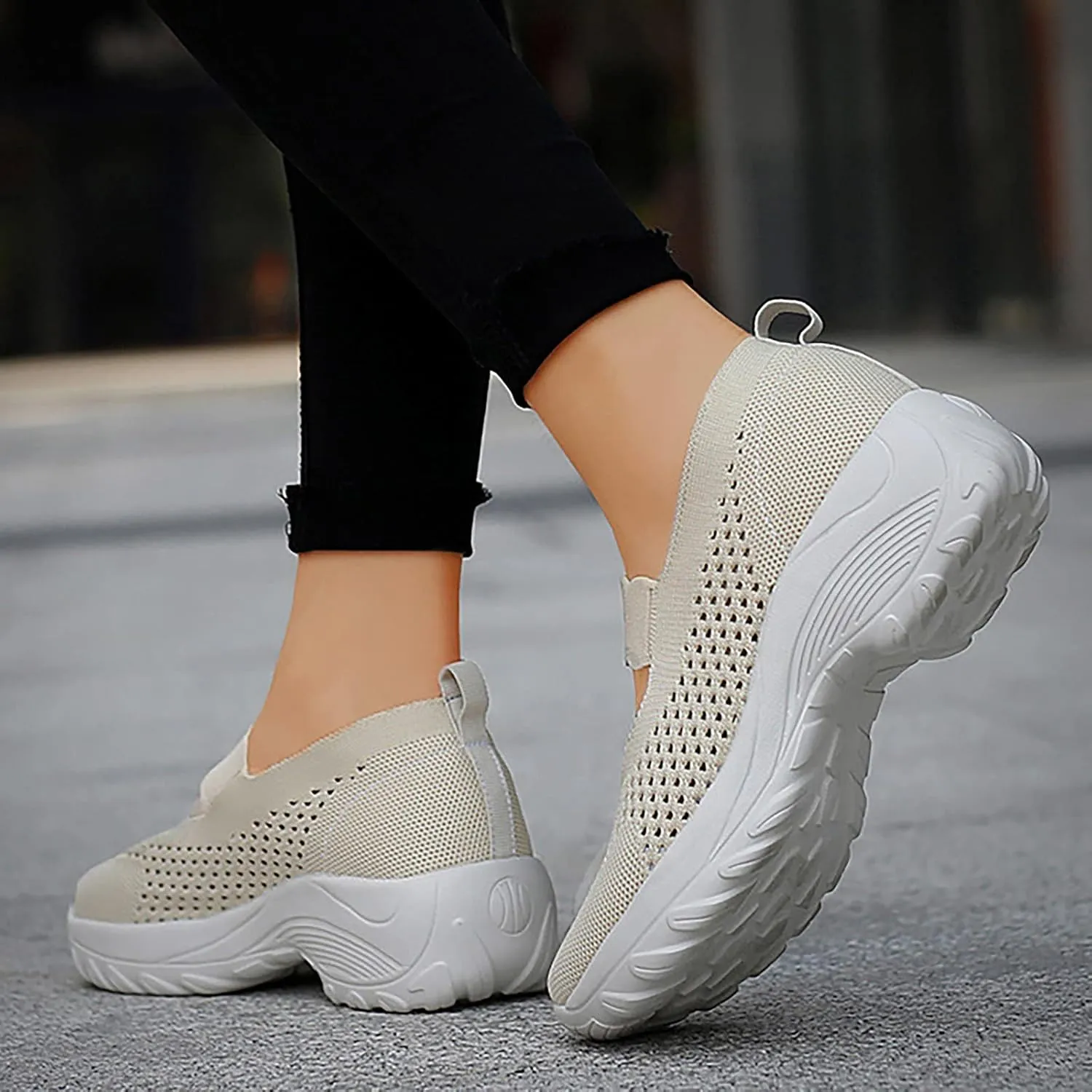 Womens Orthopedic Comfortable Loafers Slip On Walking Shoes with Arch Support Casual Sneakers Plantar Fasciitis Relief Foot Heel Pain Diabetic Feet