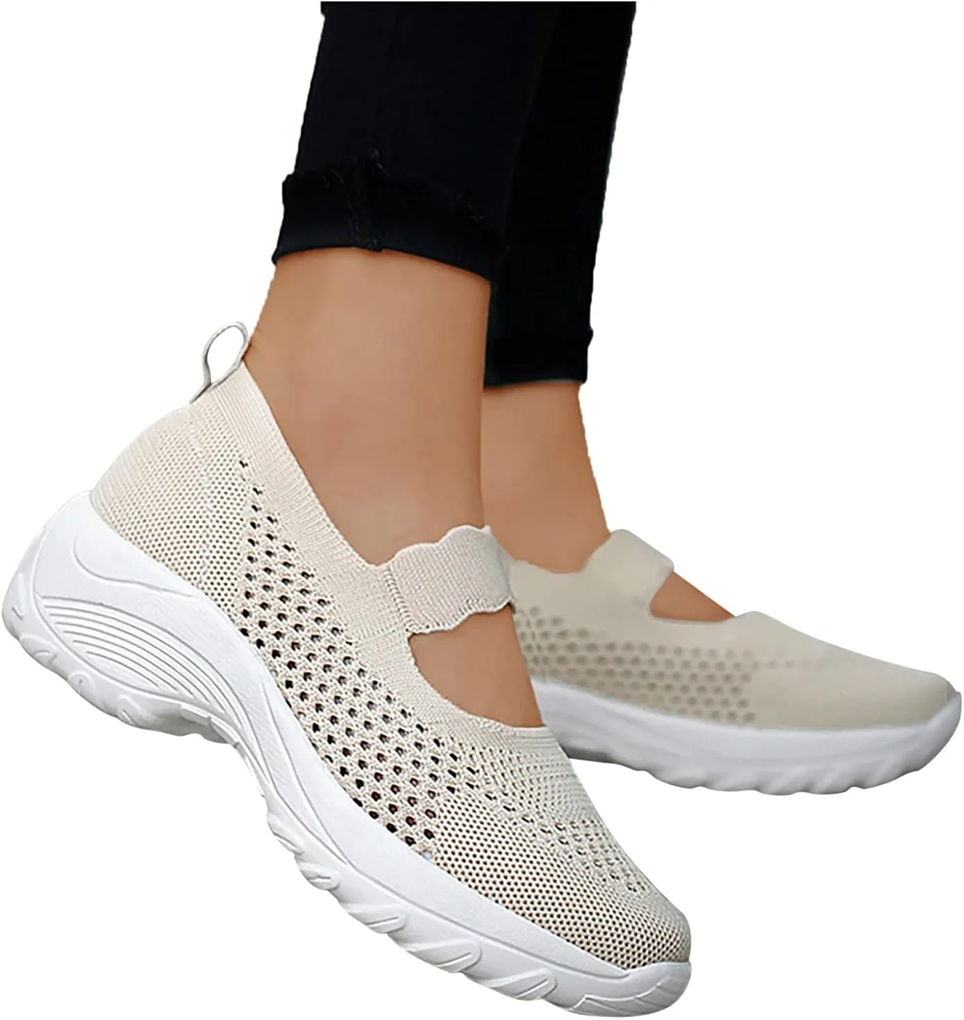 Womens Orthopedic Comfortable Loafers Slip On Walking Shoes with Arch Support Casual Sneakers Plantar Fasciitis Relief Foot Heel Pain Diabetic Feet
