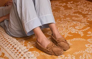 Women's Sheepskin Softsole Moccasin in Tan