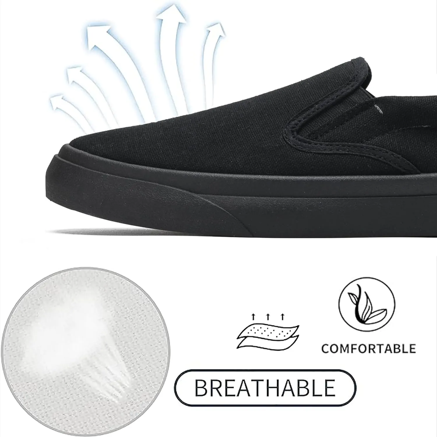 Women's Slip on Sneakers Womens Loafers Classic Canvas Leisure Vintage Flat Fashion Comfortable Elastic Sneakers