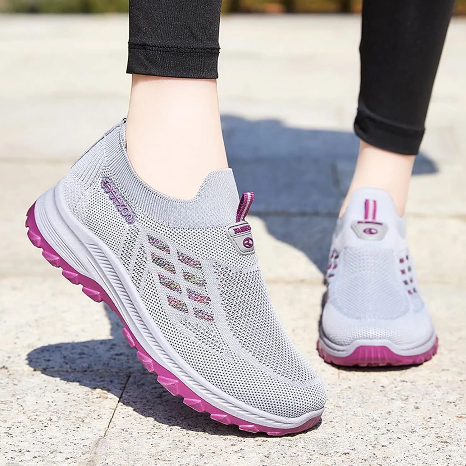 Womens Walking Shoes Slip On Tennis Sneakers Non Slip Lightweight Breathable Casual Athletic Sport Workout Shoes
