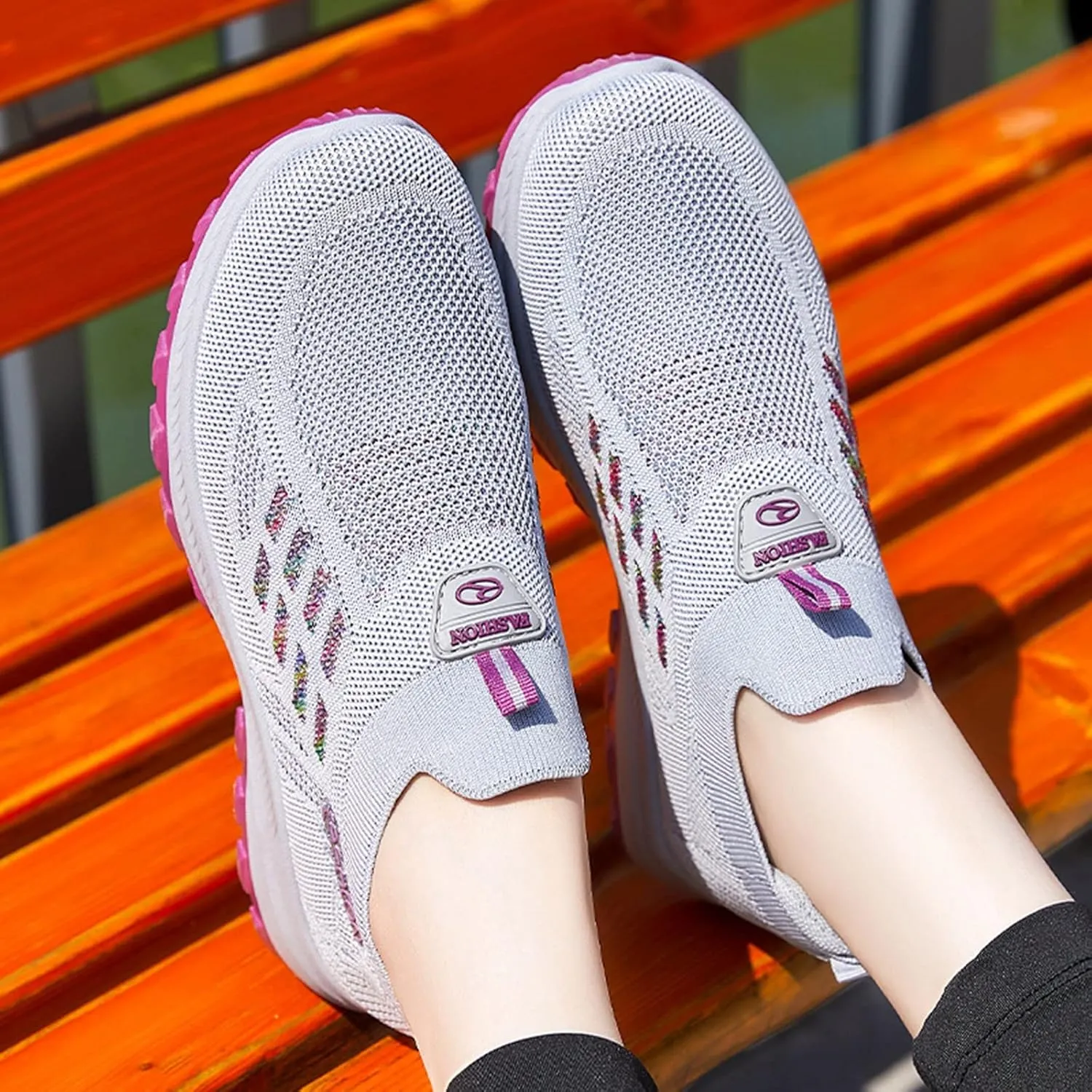 Womens Walking Shoes Slip On Tennis Sneakers Non Slip Lightweight Breathable Casual Athletic Sport Workout Shoes