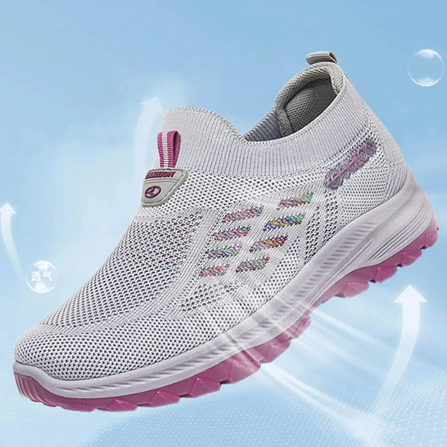 Womens Walking Shoes Slip On Tennis Sneakers Non Slip Lightweight Breathable Casual Athletic Sport Workout Shoes