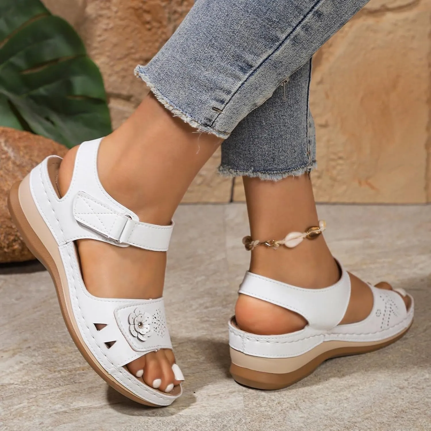 Women's Wedge Sandals Platform Comfortable Dressy Arch Support Ankle Strap Summer Open Toe Wide Width Orthopedic Sandals