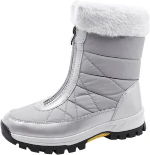 Womens Winter Snow Boots Ankle Snow Booties Warm Fur Lined Winter Boots Anti Slip Lug Sole Waterproof Hiking Boots